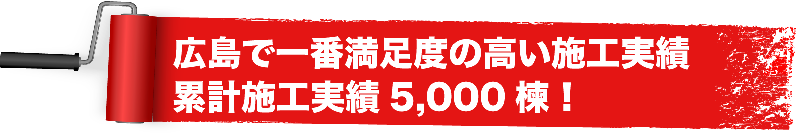 広島で一番満足度の高い施工実績 累計施工実績5,000棟！
