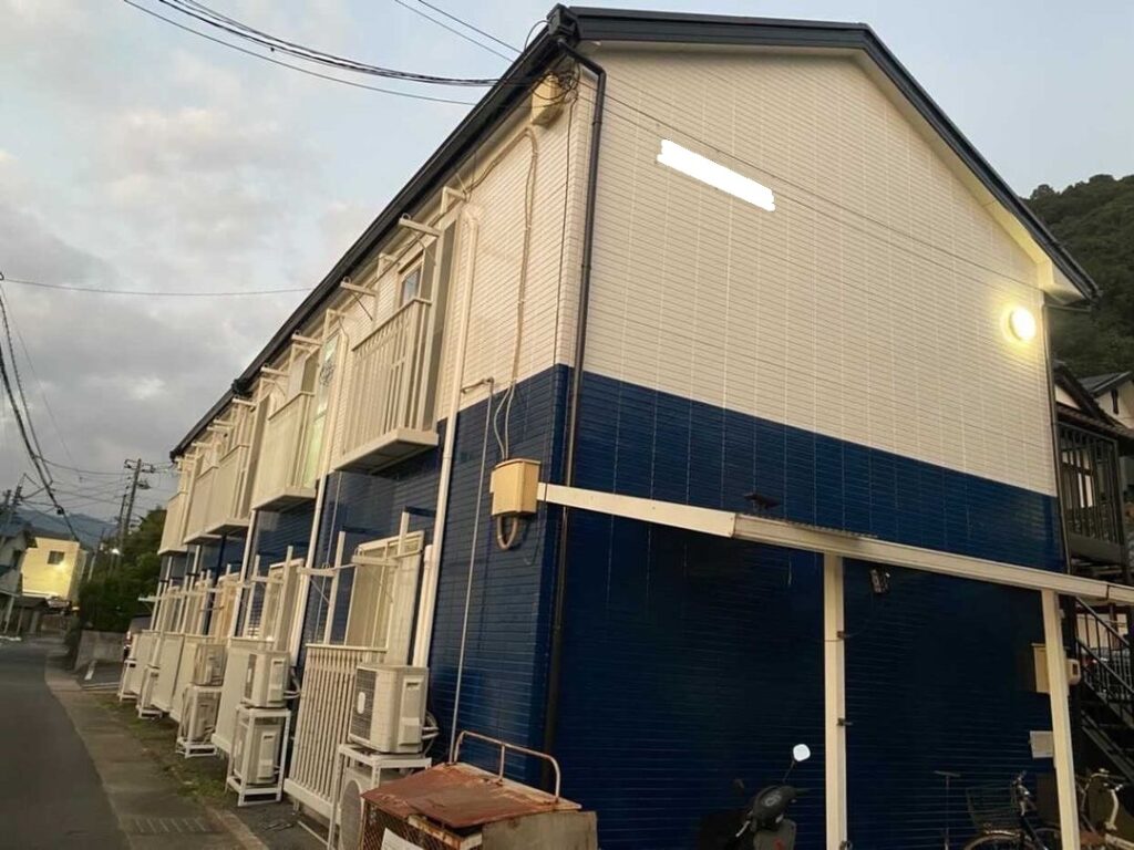 広島市安芸区 外壁塗装 外壁保護材塗装 屋根塗装 屋根保護材塗装工事 波板交換工事 N様邸アパート ウエストプラス